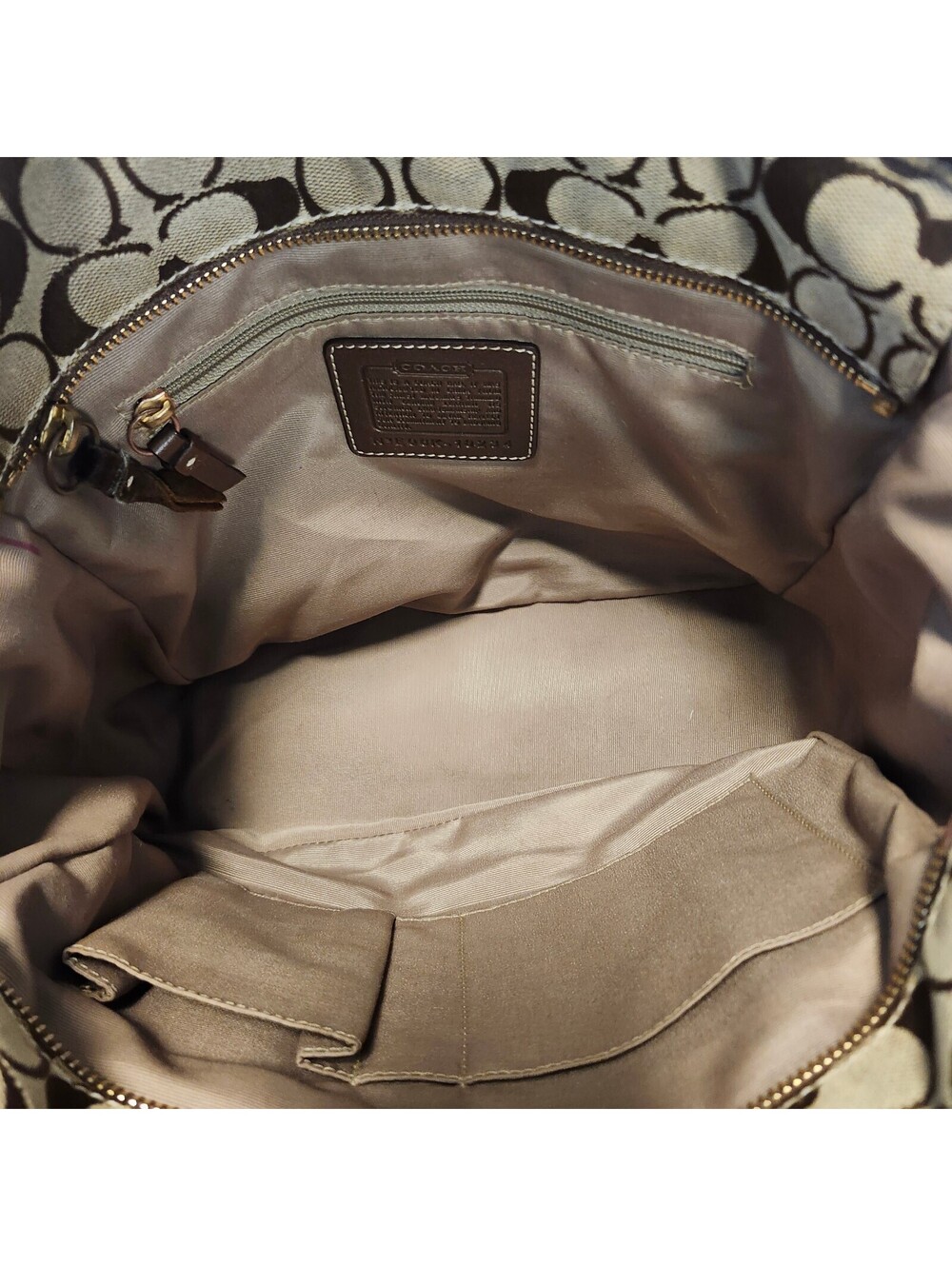 Coach Vintage Signature Patchwork Tote Bag Brown - Picture 9 of 13